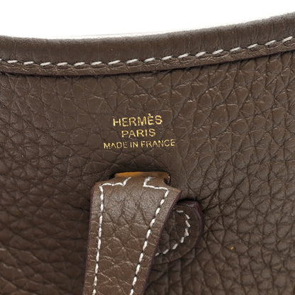 Hermes Taurillon Clemence Amazone Evelyne TPM Etoupe Bleu Indigo 6 of 10