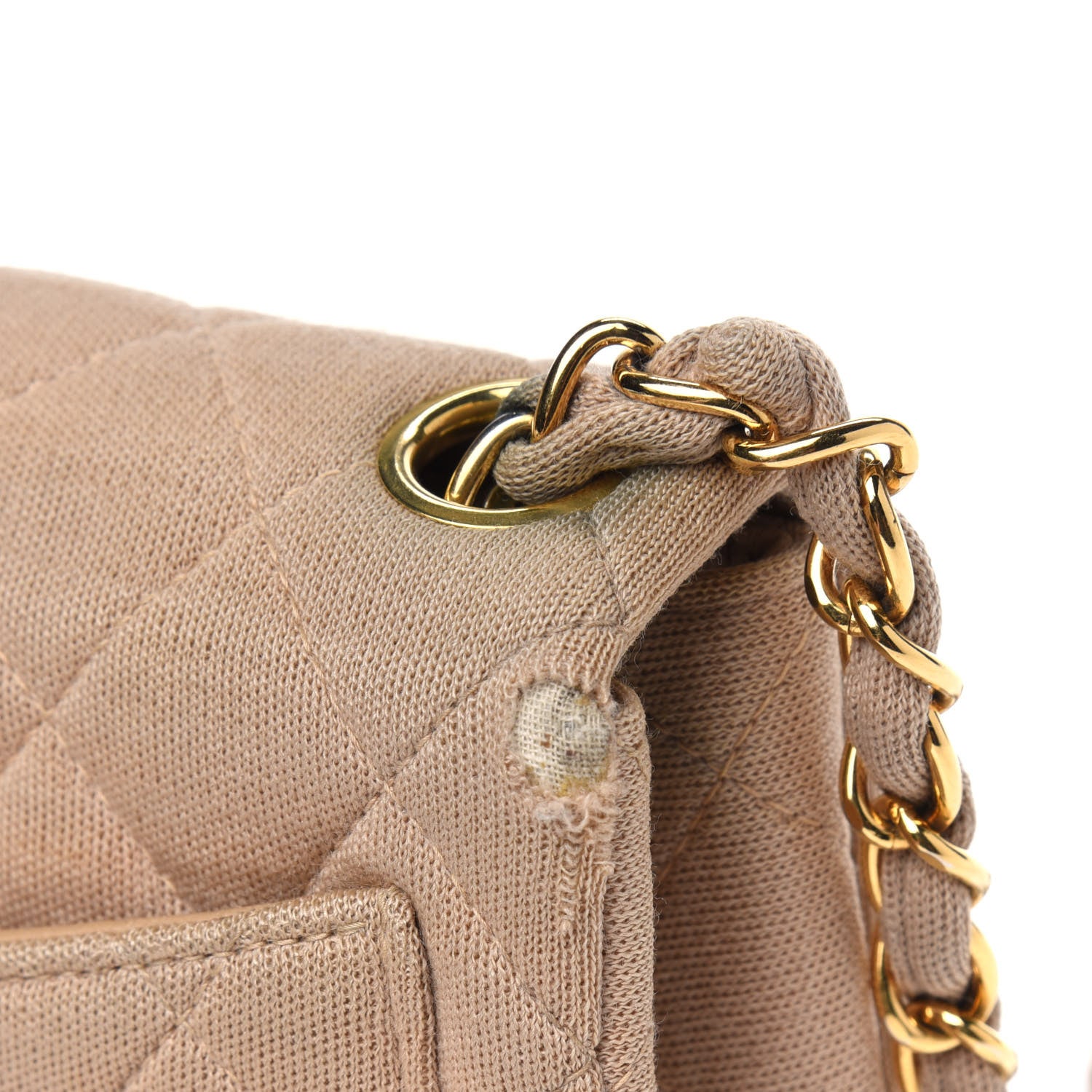 Chanel Jersey Quilted Mini Square Flap Beige 12 of 13