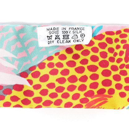 Hermes Silk Under The Waves Twilly Vert D Eau Jaune Soufre Rose 3 of 5