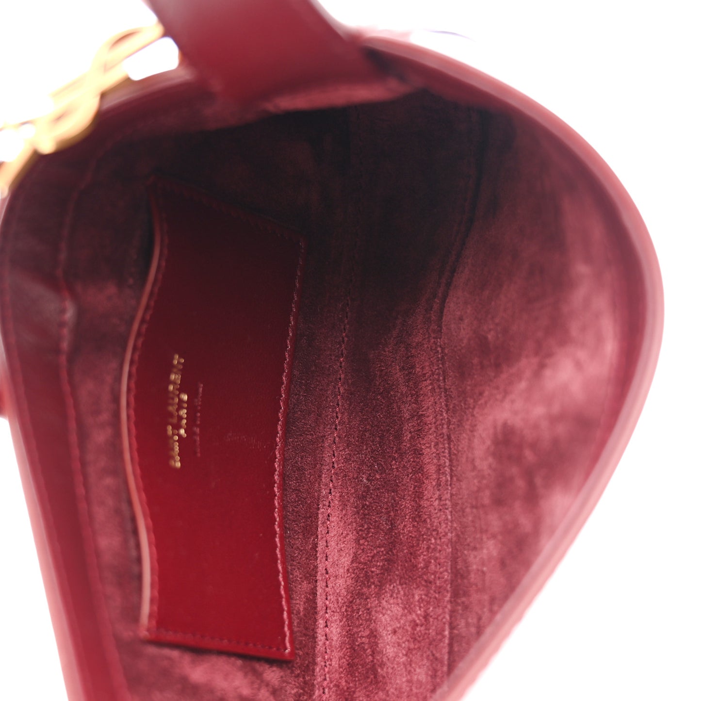 Patent Calfskin Le 5 A 7 Mini Hobo Red Grenat