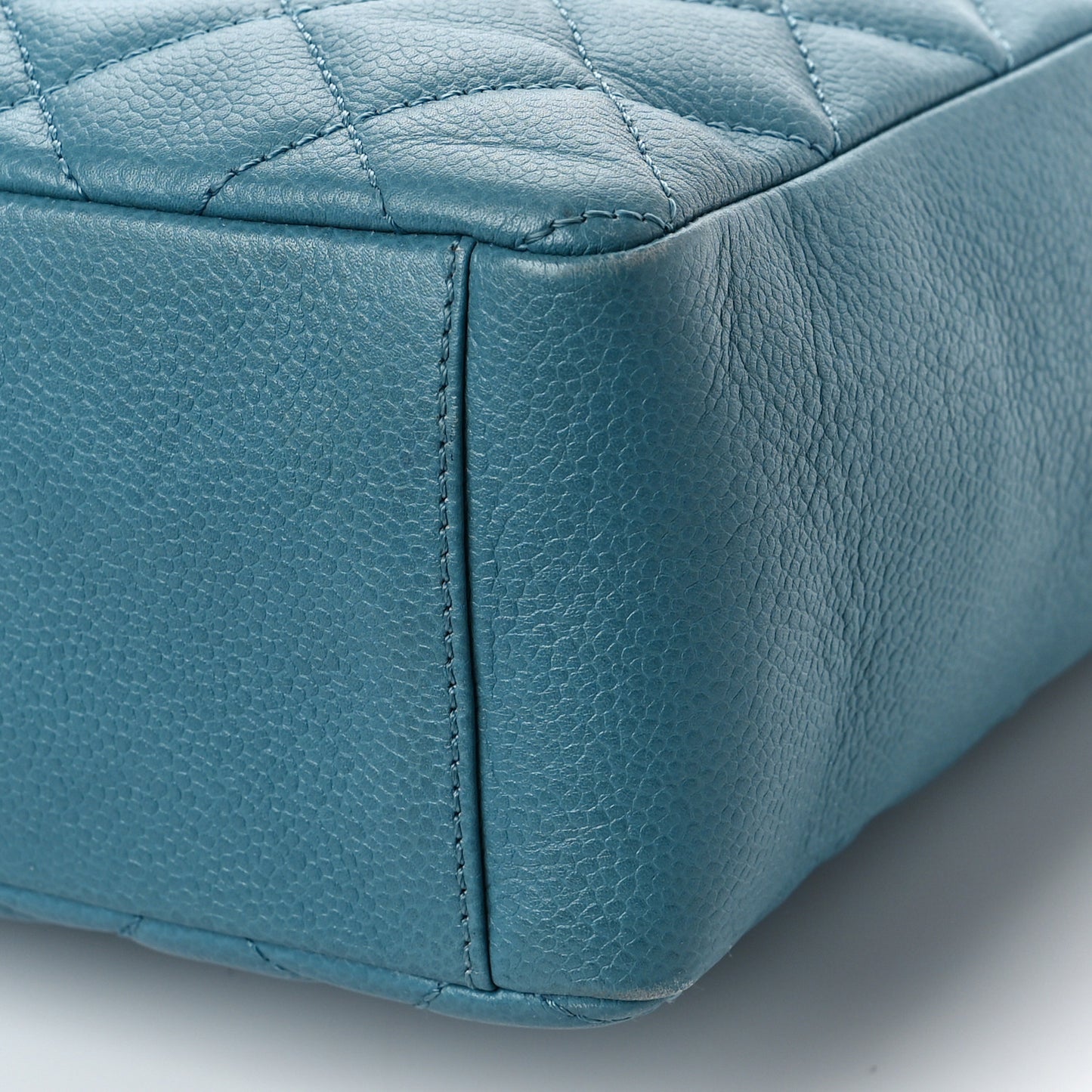 Caviar Quilted Petit Shopping Tote PST Blue