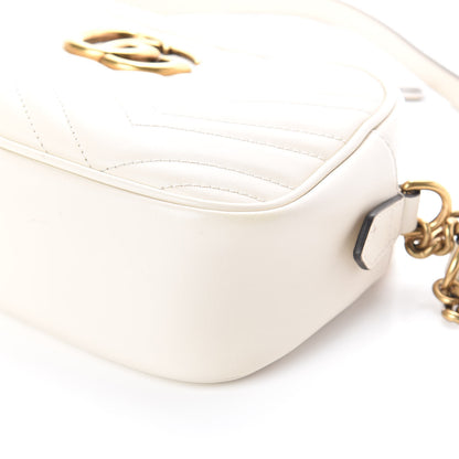 Gucci Calfskin Matelasse Small GG Marmont Chain Shoulder Bag White 9 of 9