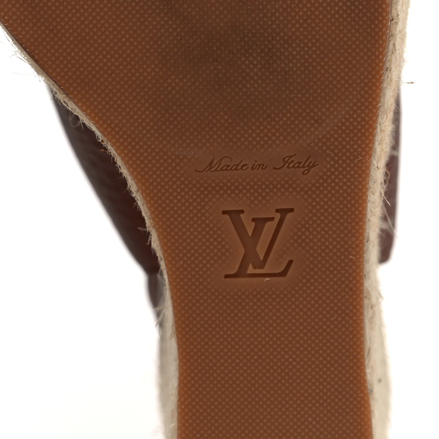 Louis Vuitton Grained Calfskin Santal Sandals 38.5 Cognac 6 of 8