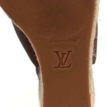 Louis Vuitton Grained Calfskin Santal Sandals 38.5 Cognac 6 of 8