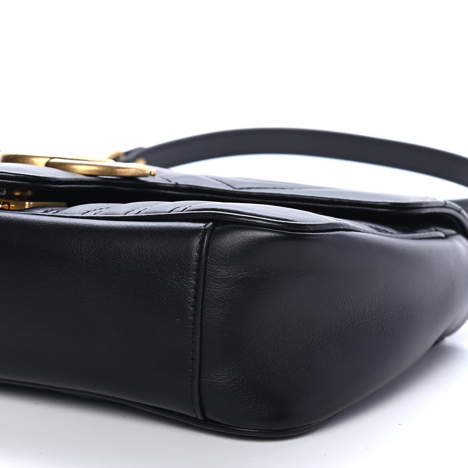 Gucci Calfskin Matelasse Small GG Marmont Shoulder Bag Black 9 of 10