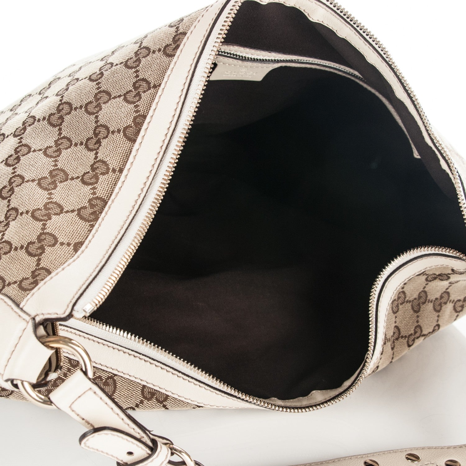 Gucci Monogram Large Biba Studded Hobo Off White 5 of 7