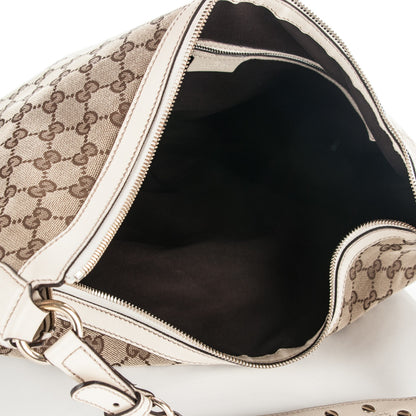 Gucci Monogram Large Biba Studded Hobo Off White 5 of 7