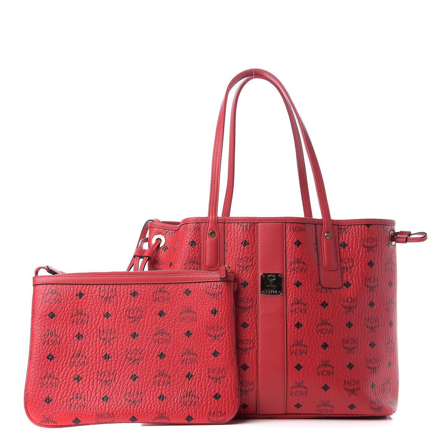 Visetos Medium Liz Reversible Shopper Tote Ruby Red