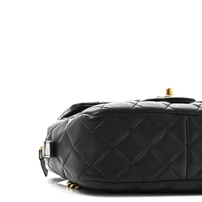 Chanel Sheepskin Quilted Trapezio Camera Case Black 9 of 10