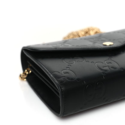 Gucci Calfskin GG Debossed Chain Wallet Black 7 of 8