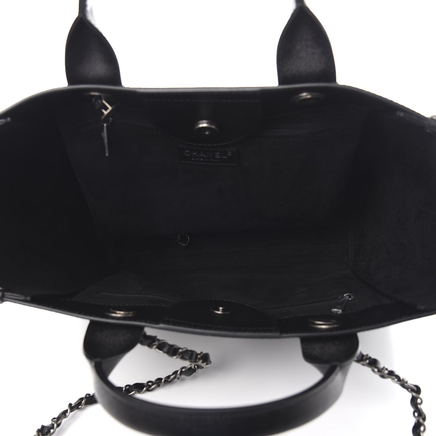 Caviar Small Studded Deauville Tote Black