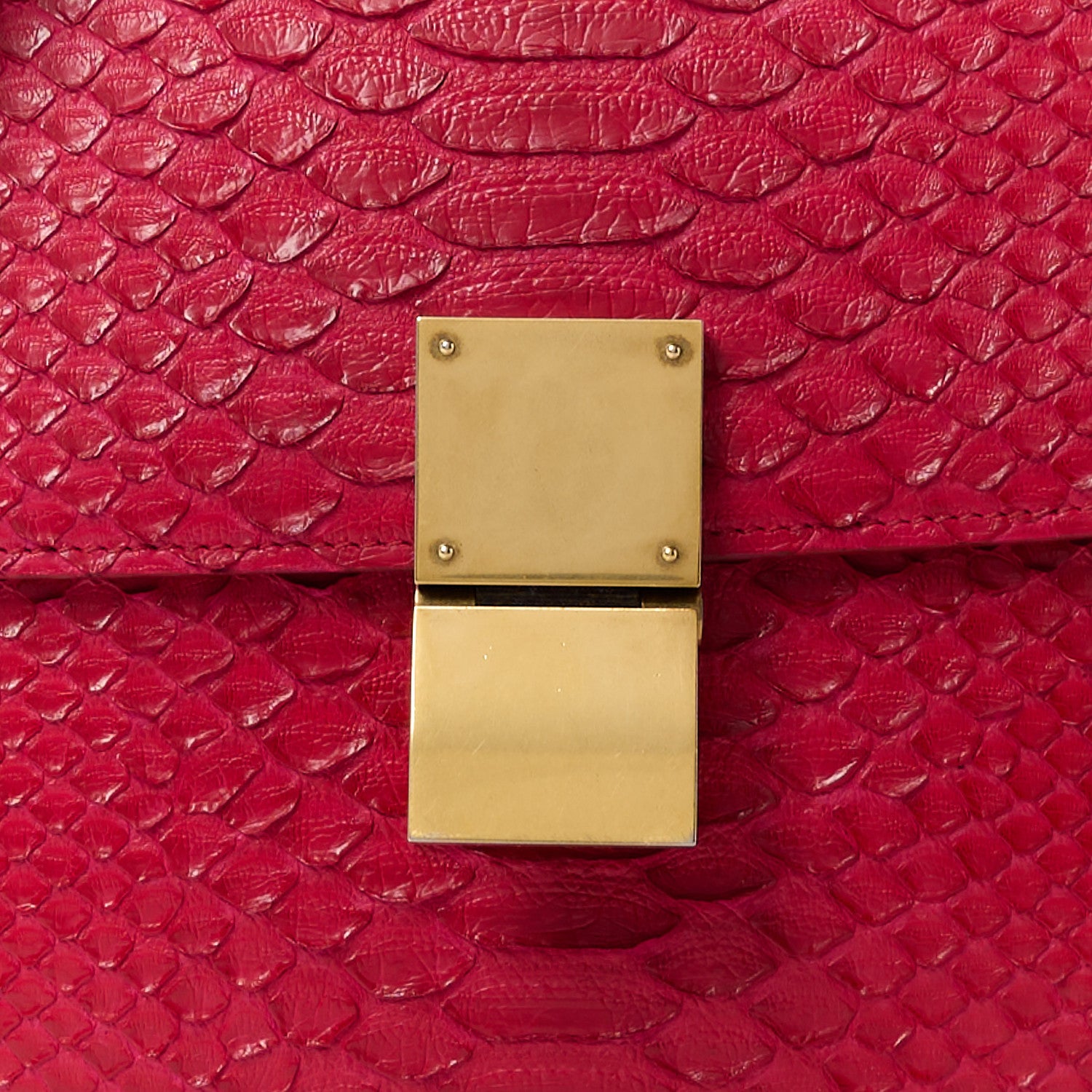 Celine Snakeskin Medium Classic Box Flap Red 9 of 15