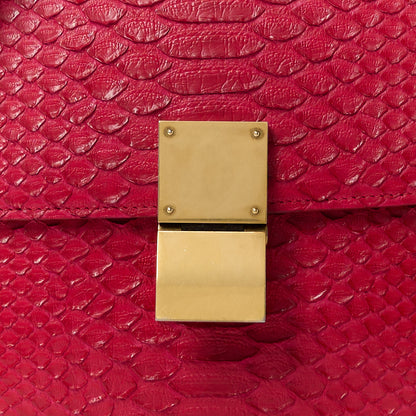 Celine Snakeskin Medium Classic Box Flap Red 9 of 15