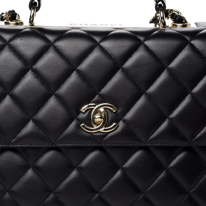 Chanel Lambskin Quilted Large Trendy CC Dual Handle Flap Bag Black 15 of 15