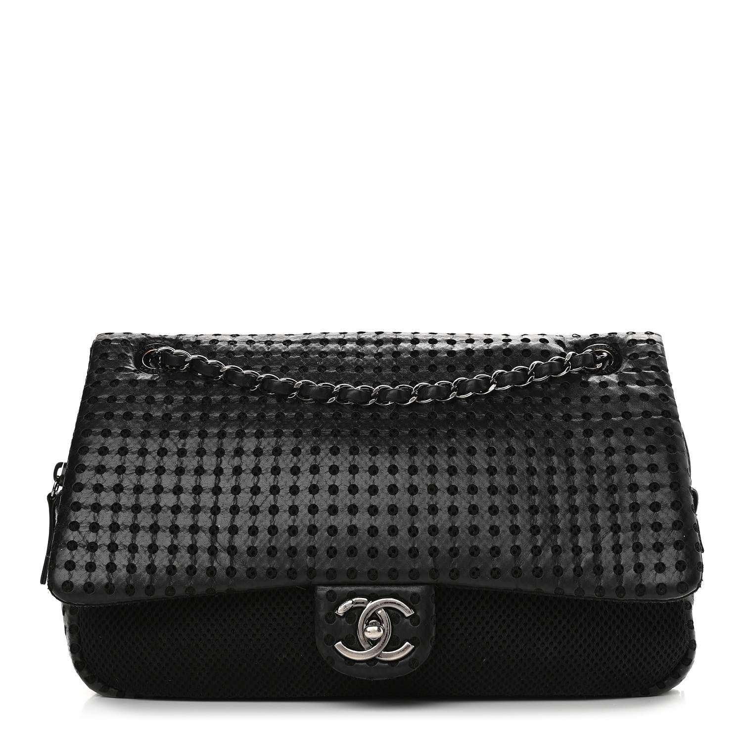 Chanel Perforated Lambskin Jumbo Easy Flap Black 1 of 14