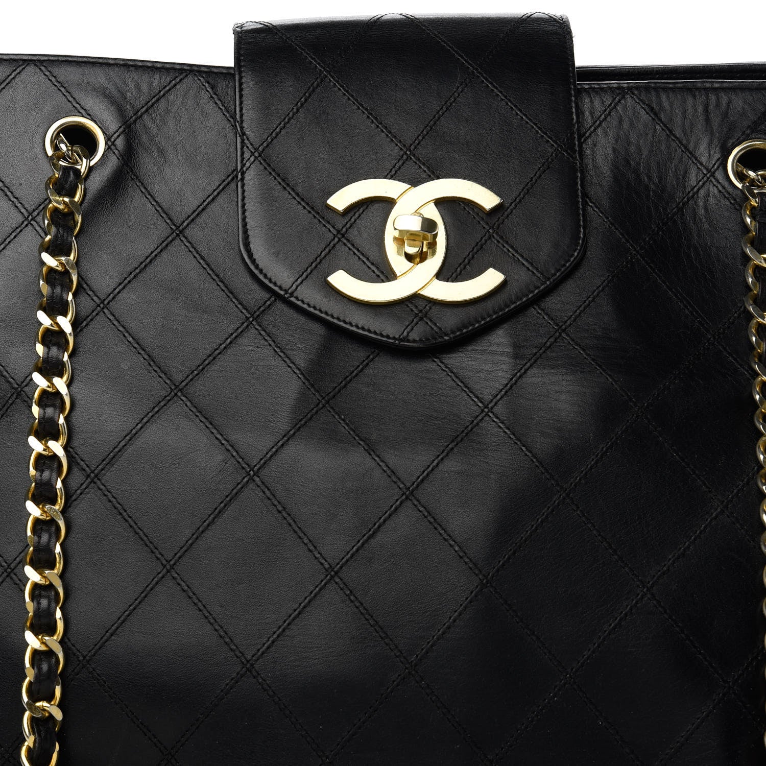 Chanel Calfskin Stitched XL Weekender Black 10 of 10