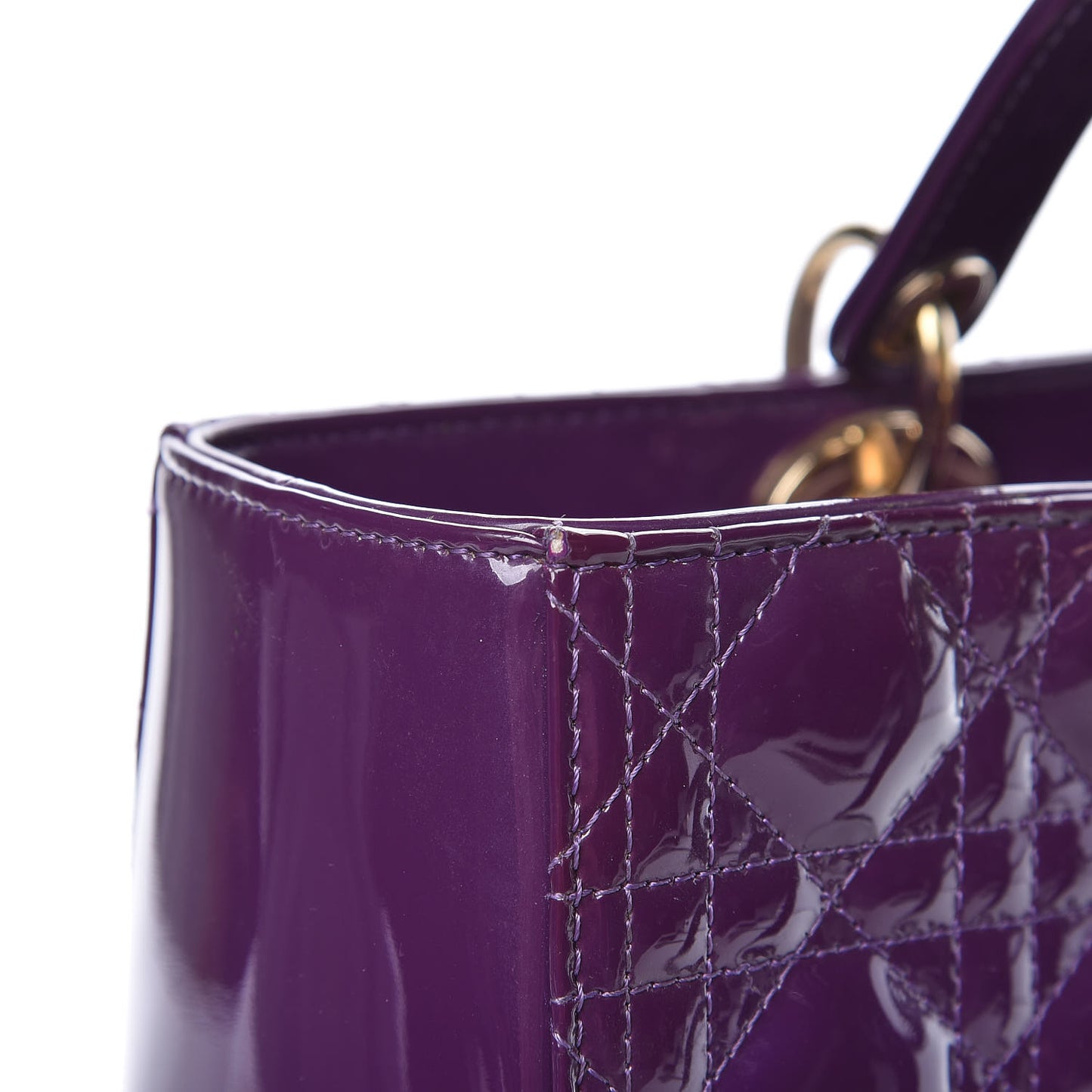 Patent Cannage Large Lady Dior Violet Purple