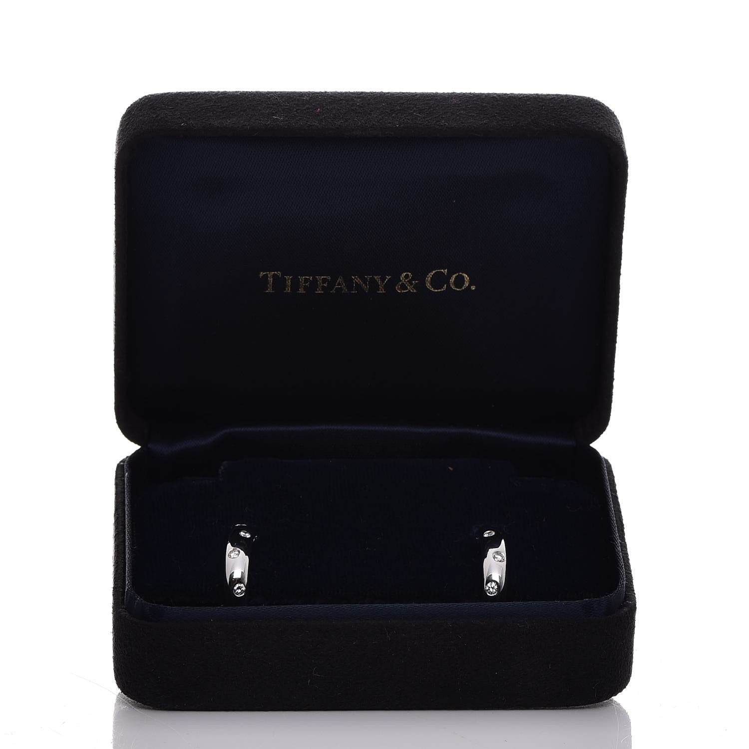 Tiffany Platinum Diamond Etoile Hoop Earrings 7 of 7