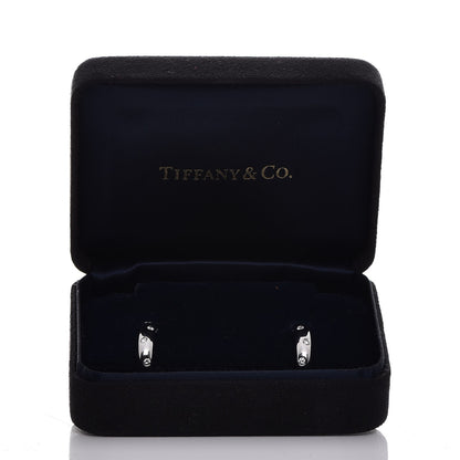 Tiffany Platinum Diamond Etoile Hoop Earrings 7 of 7