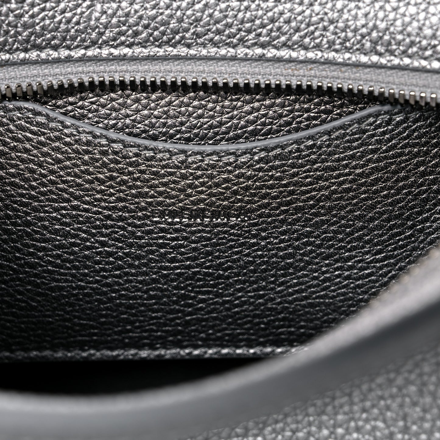 Metallic Grained Calfskin Neo Classic Silver Hardware Mini City Silver