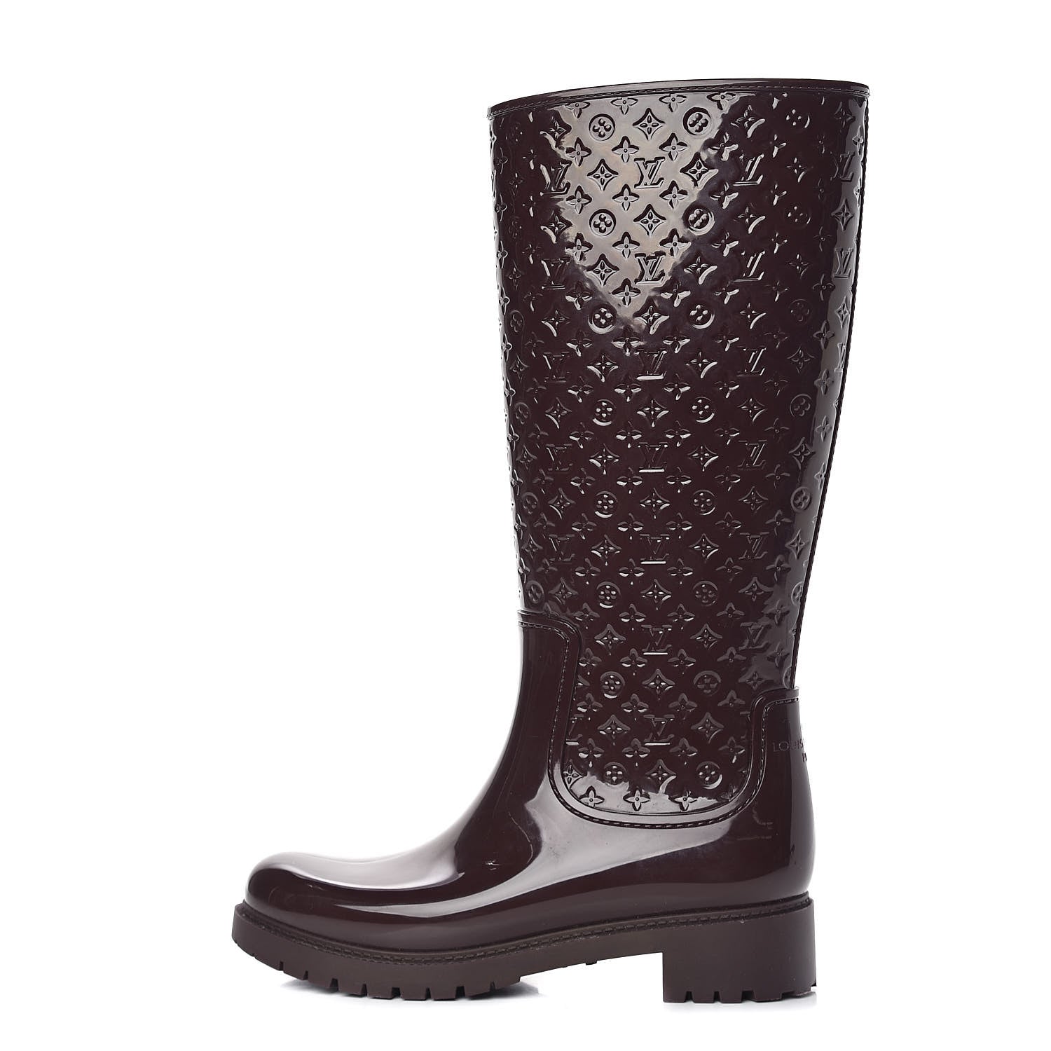Louis Vuitton Rubber Embossed Monogram Splash Rain Boots 40 Brown 1 of 7