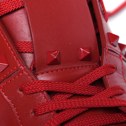 Valentino Garavani Calfskin Mens Rockstud Untitled Open Sneakers 44 Red 11 of 13
