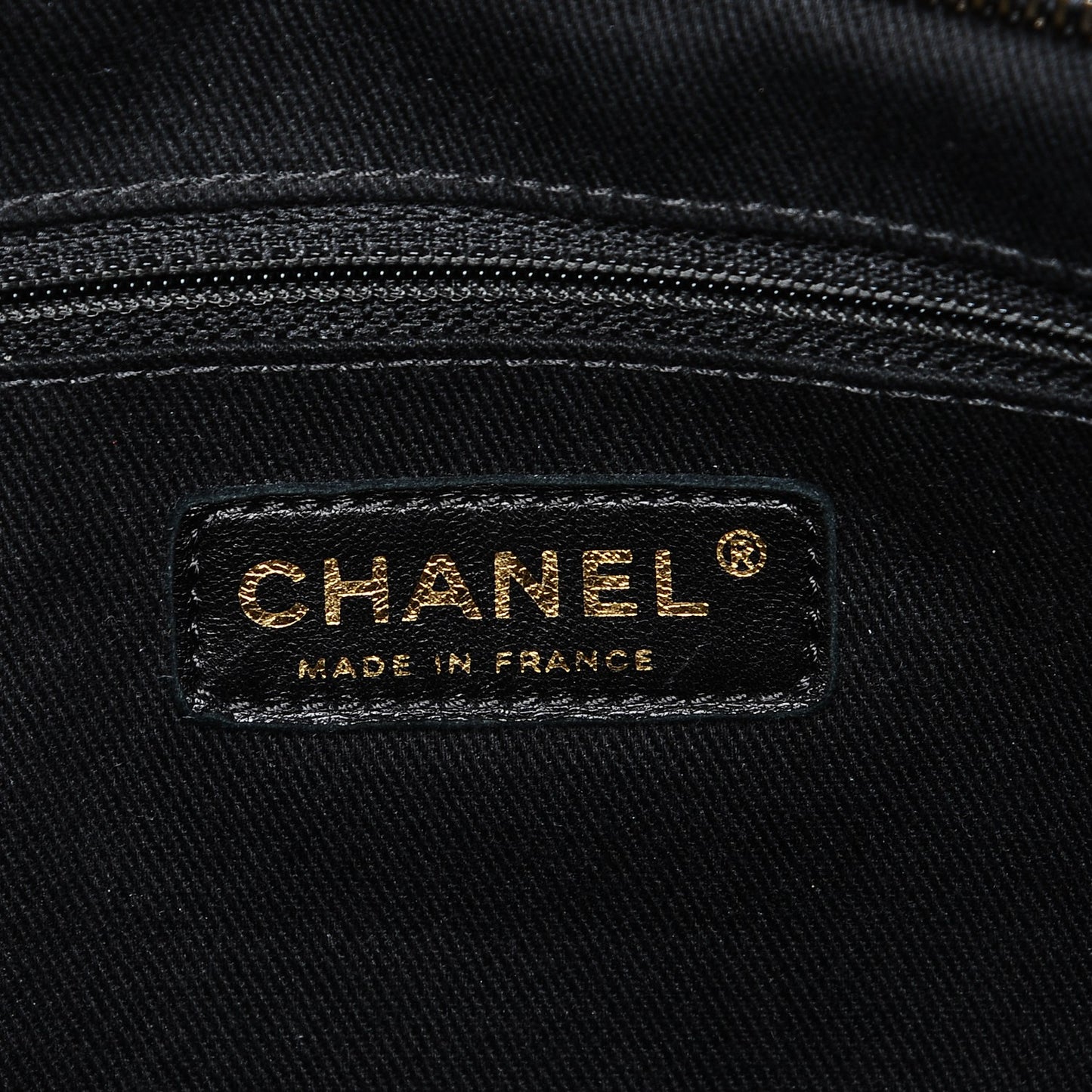 Glazed Caviar Large Coco Pleats Tote Black