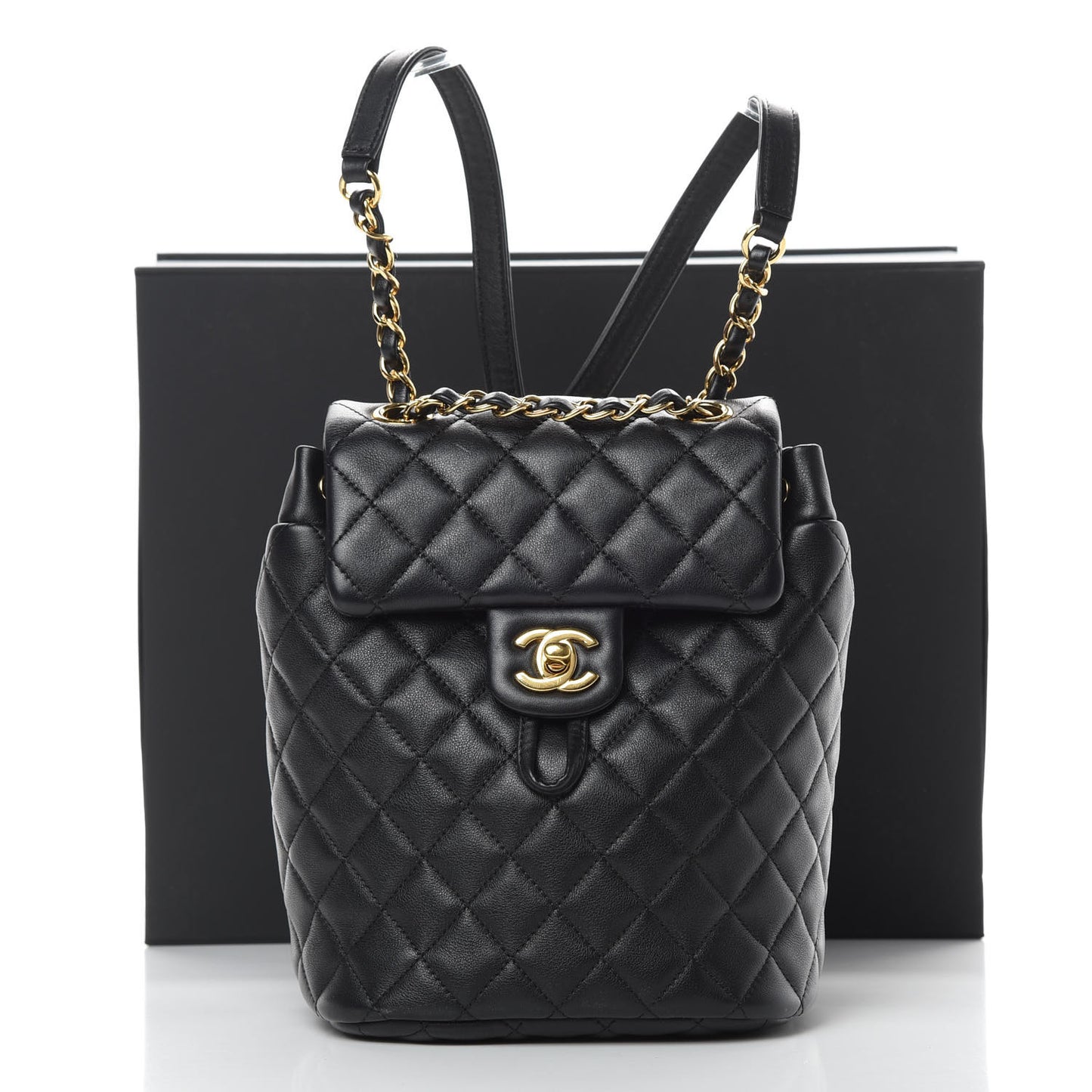 Calfskin Quilted Mini Urban Spirit Backpack Black