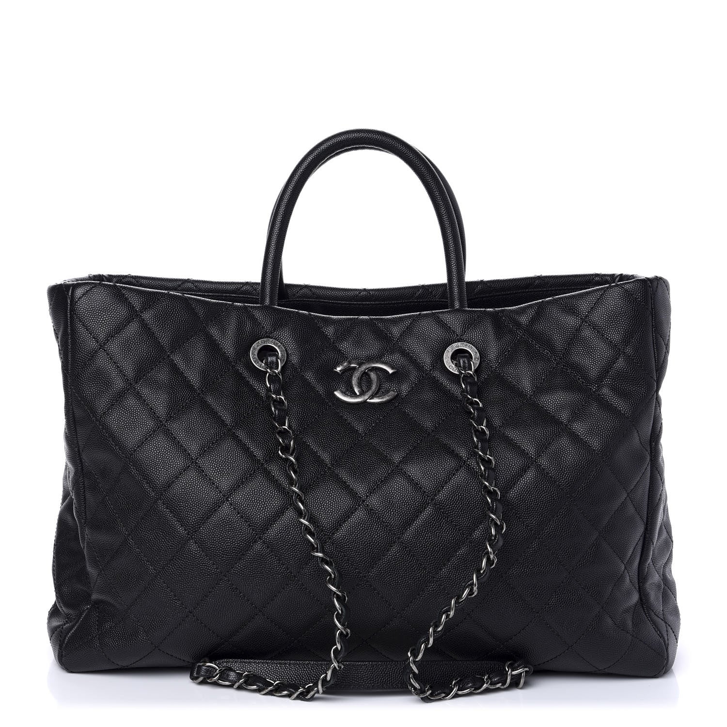 Chanel Caviar Quilted Large Coco Handle Shopping Tote Black 1 of 10