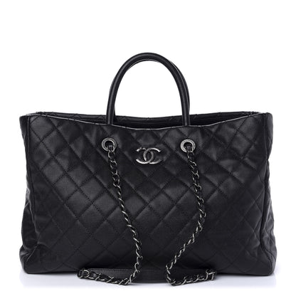 Chanel Caviar Quilted Large Coco Handle Shopping Tote Black 1 of 10