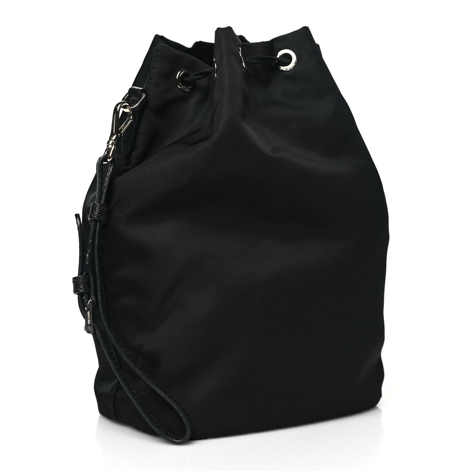 Prada Saffiano Tessuto Nylon Vela Bucket Wristlet Black 3 of 10