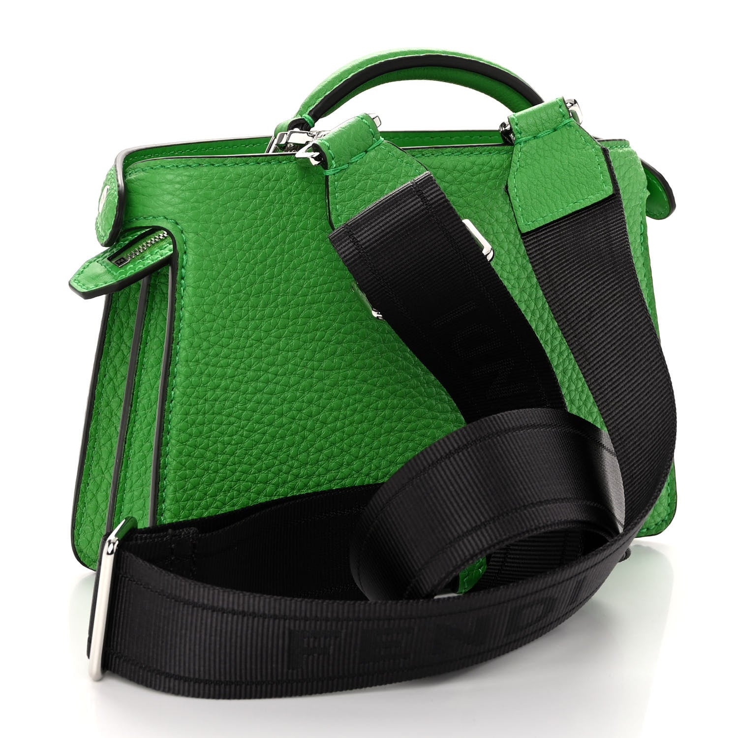 Fendi Cuoio Romano Vitello Cover Bi-Color Peekaboo I See U X Cross Satchel Tomatillo 3 of 11