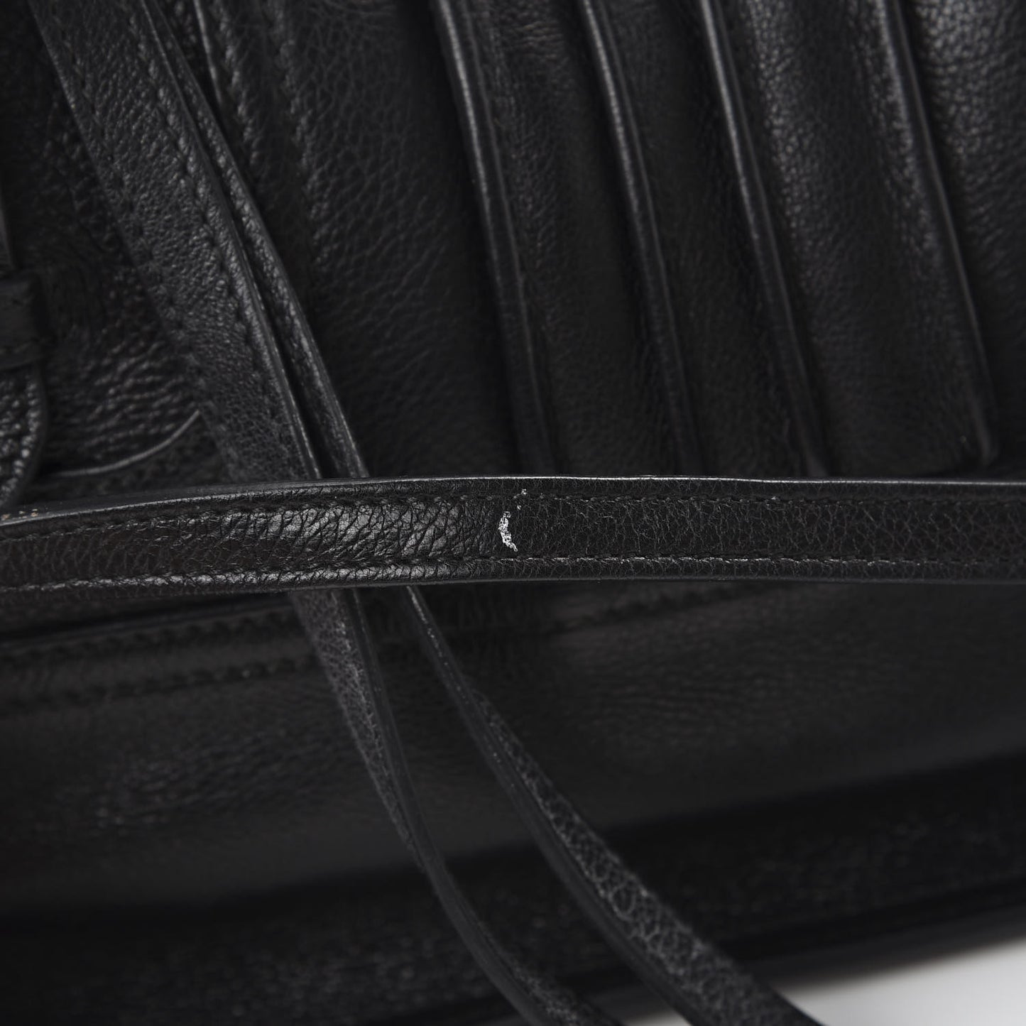 Glace Calfskin Etiquette Flap Shoulder Bag Black