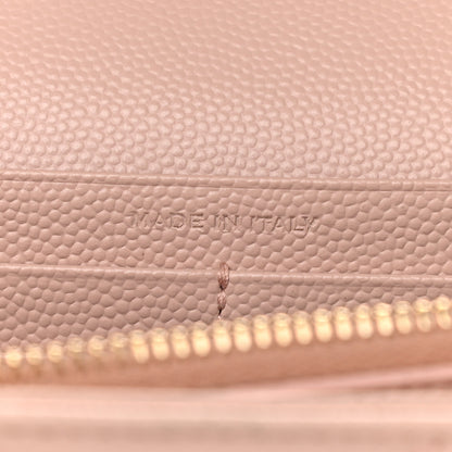 Saint Laurent Grain De Poudre Matelasse Chevron Monogram Chain Wallet Pale Pink 7 of 9