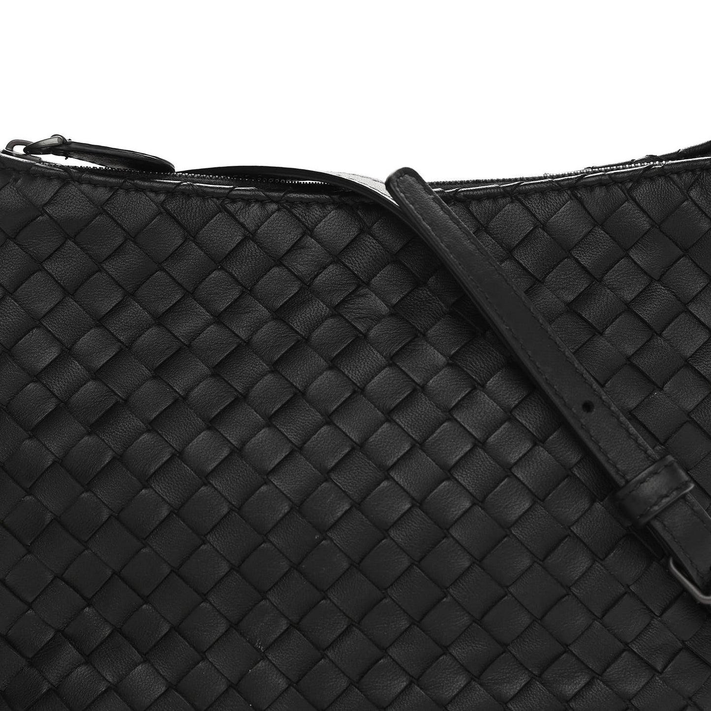 Nappa Intrecciato Crossbody Black