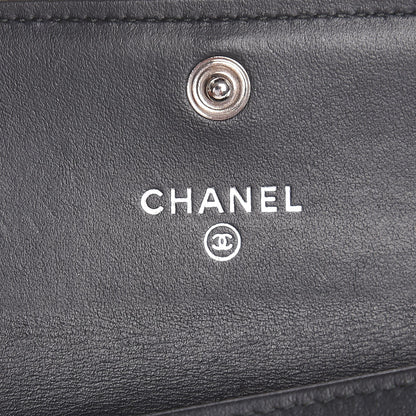 Chanel Calfskin Quilted Boy Card Holder Wallet Black 6 of 9