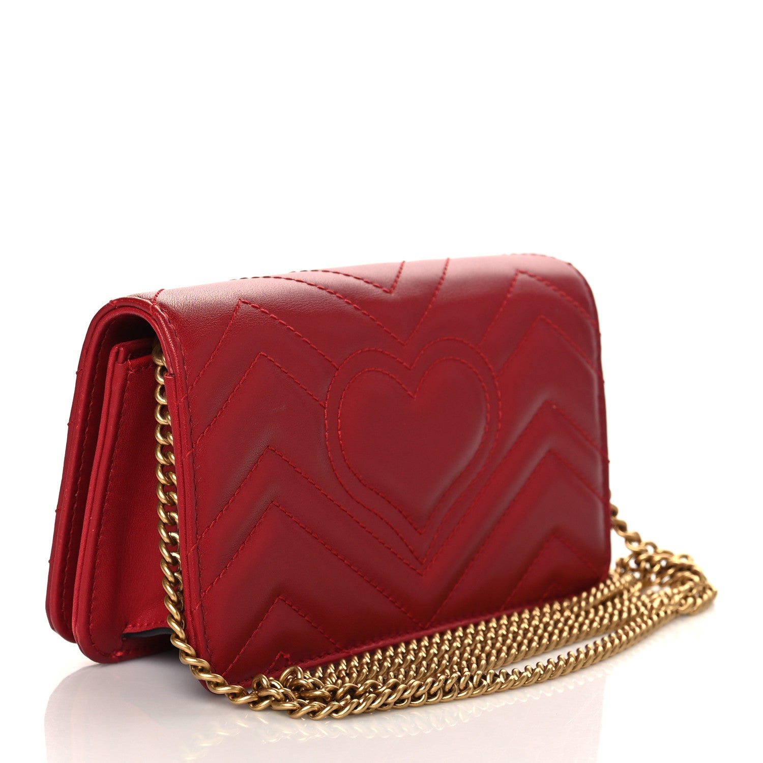 Gucci Calfskin Matelasse GG Marmont Mini Bag Hibiscus Red 3 of 10