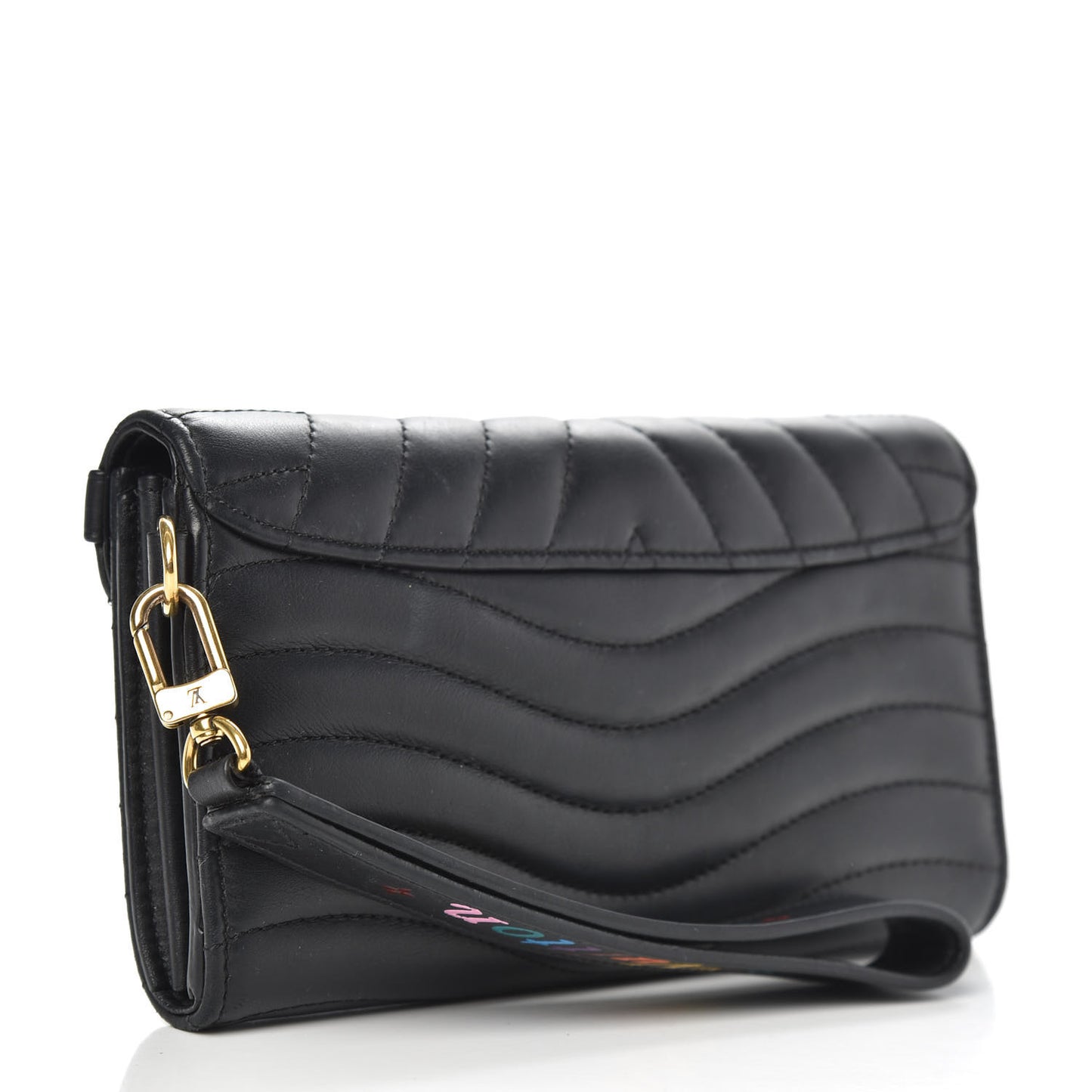 Calfskin New Wave Long Wallet Black