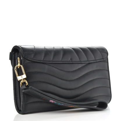 Louis Vuitton Calfskin New Wave Long Wallet Black 3 of 13