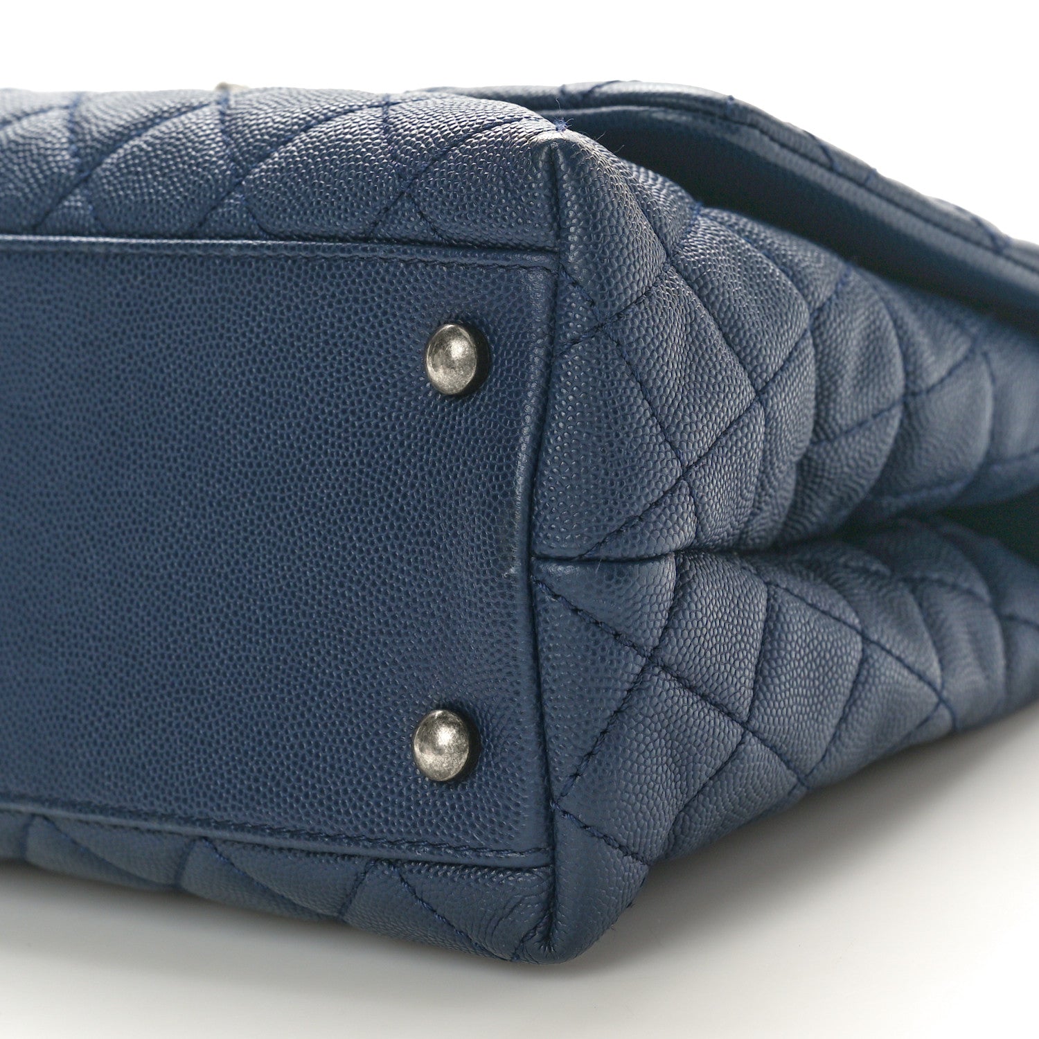 Chanel Caviar Lizard Embossed Quilted Small Coco Handle Flap Navy Blue 9 of 9