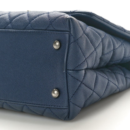 Chanel Caviar Lizard Embossed Quilted Small Coco Handle Flap Navy Blue 9 of 9