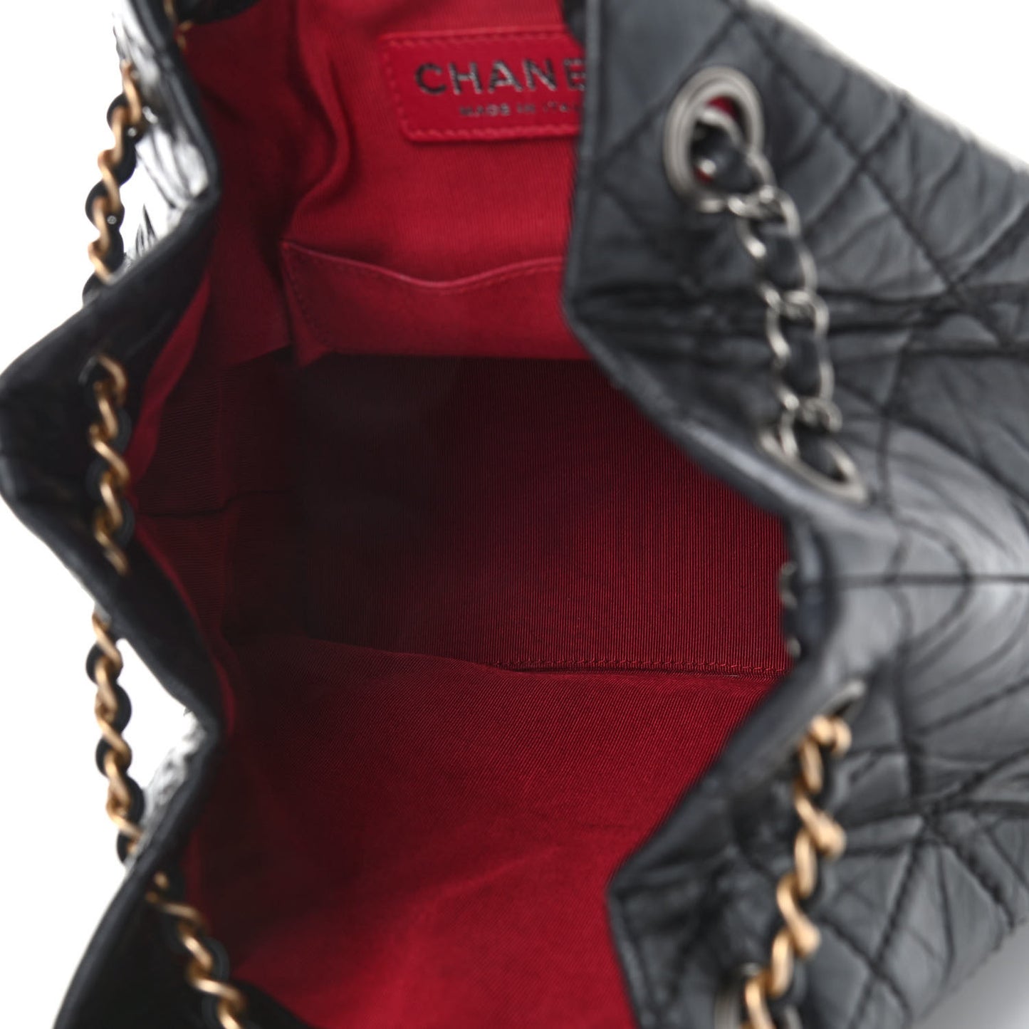 Aged Calfskin Quilted Small Gabrielle Backpack Black