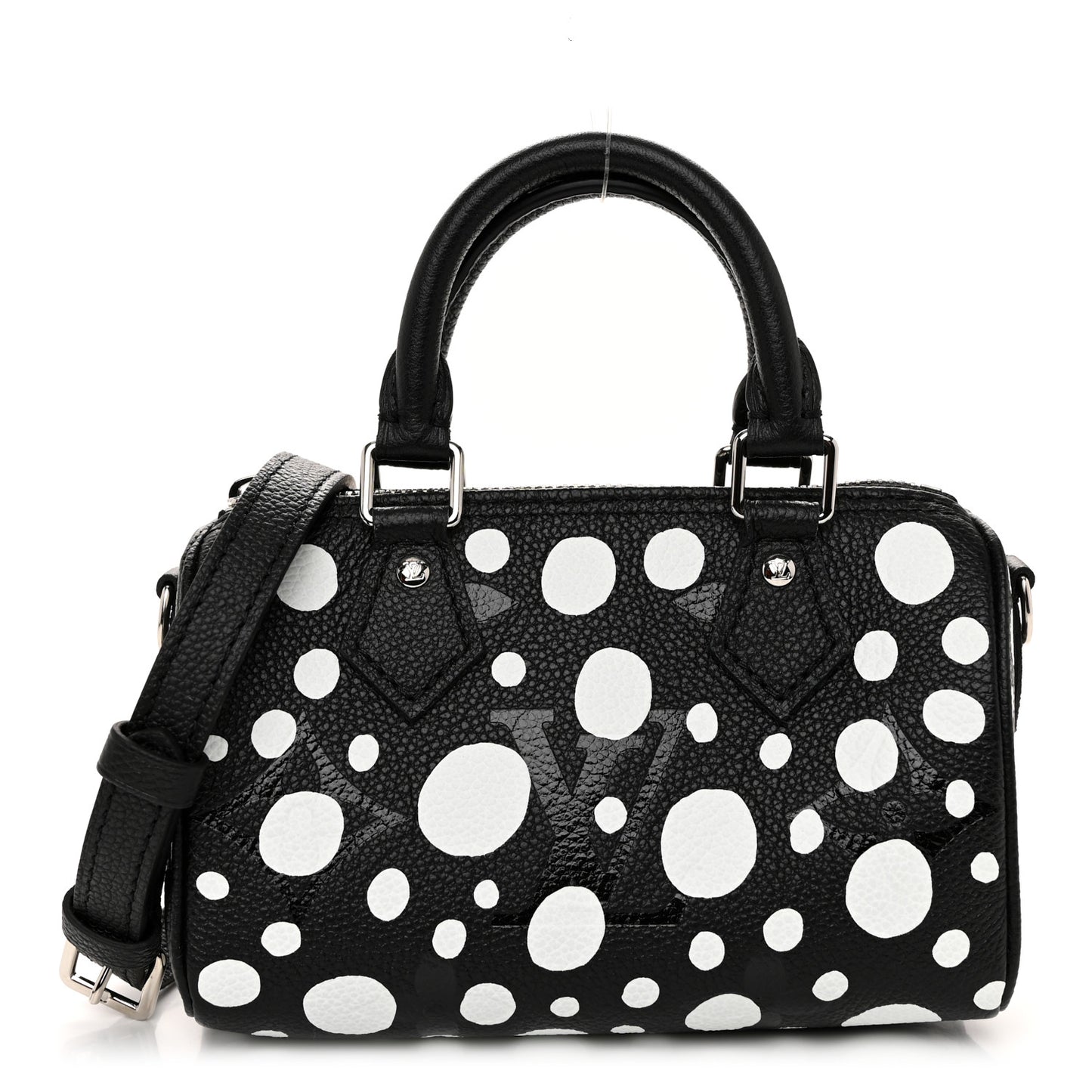 LV X YK Empreinte Infinity Dots Nano Speedy Bandouliere Black White