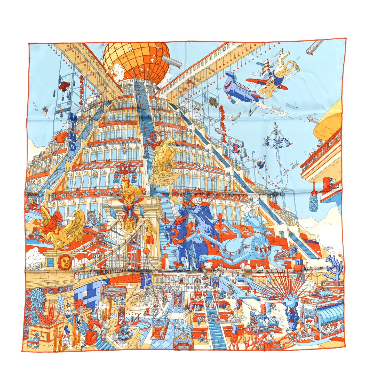 Silk La Legende Du Cheval A Plumes Scarf 90
