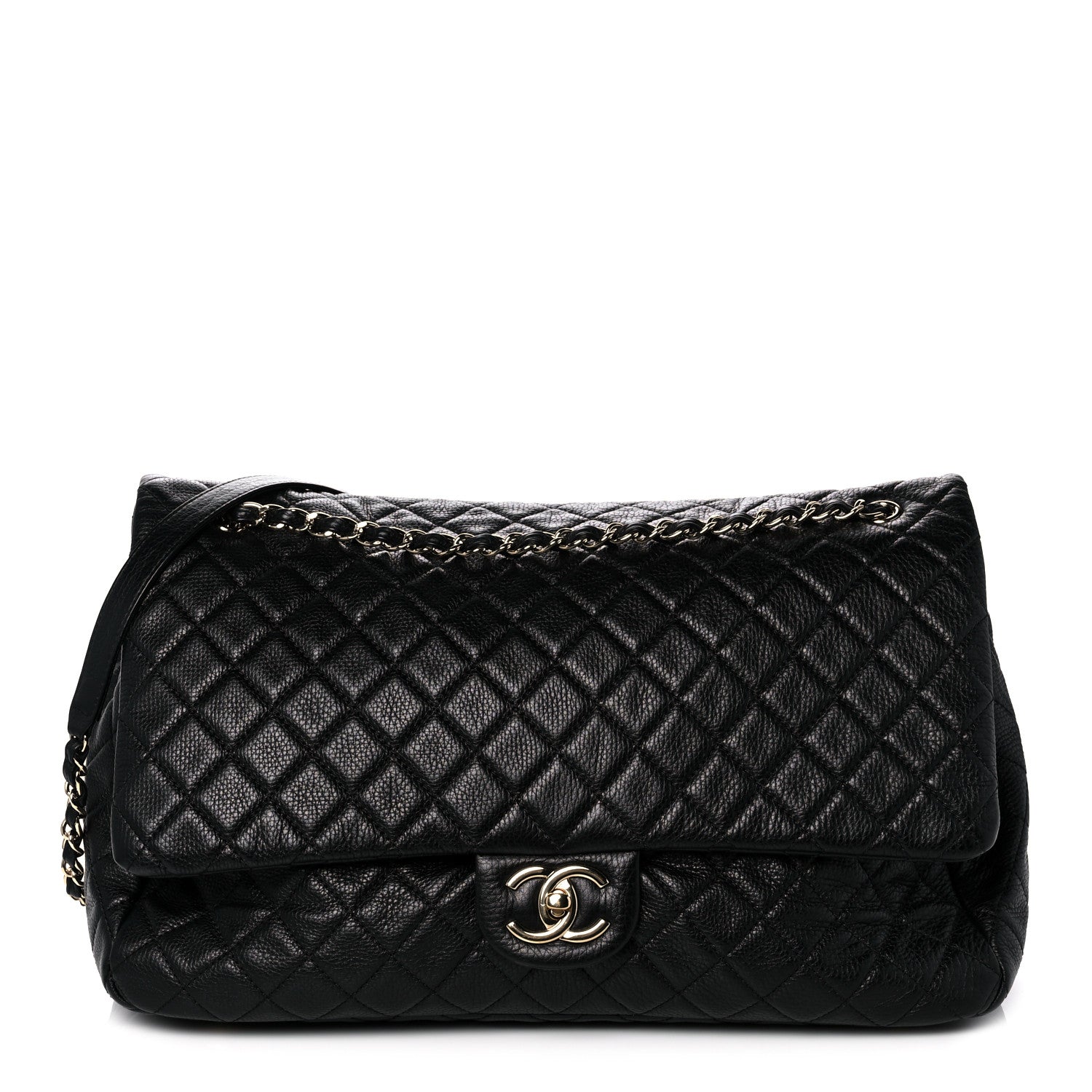 Chanel Calfskin Quilted XXL Travel Flap Bag Black 1 of 12