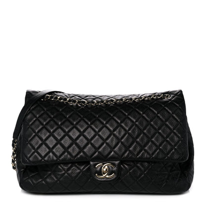 Chanel Calfskin Quilted XXL Travel Flap Bag Black 1 of 12