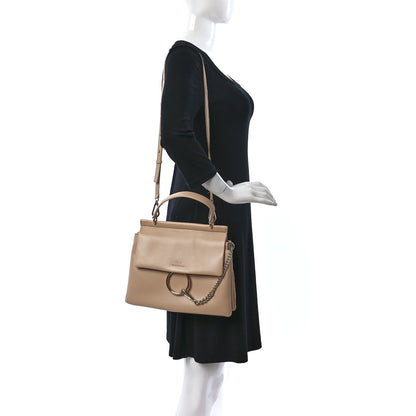 Chloe Calfskin Medium Faye Top Handle Bag Sandy Beige 3 of 8