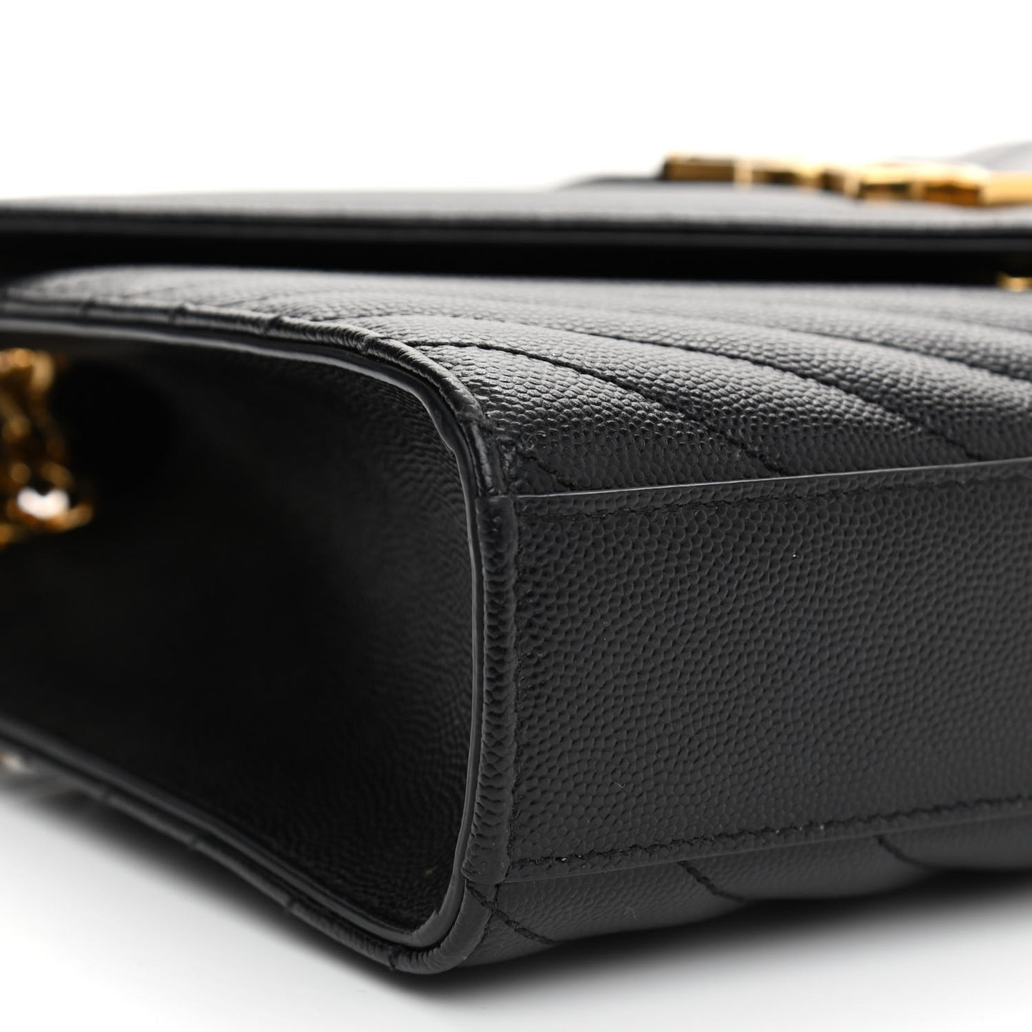 Grain De Poudre Matelasse Chevron Medium Monogram Satchel Black