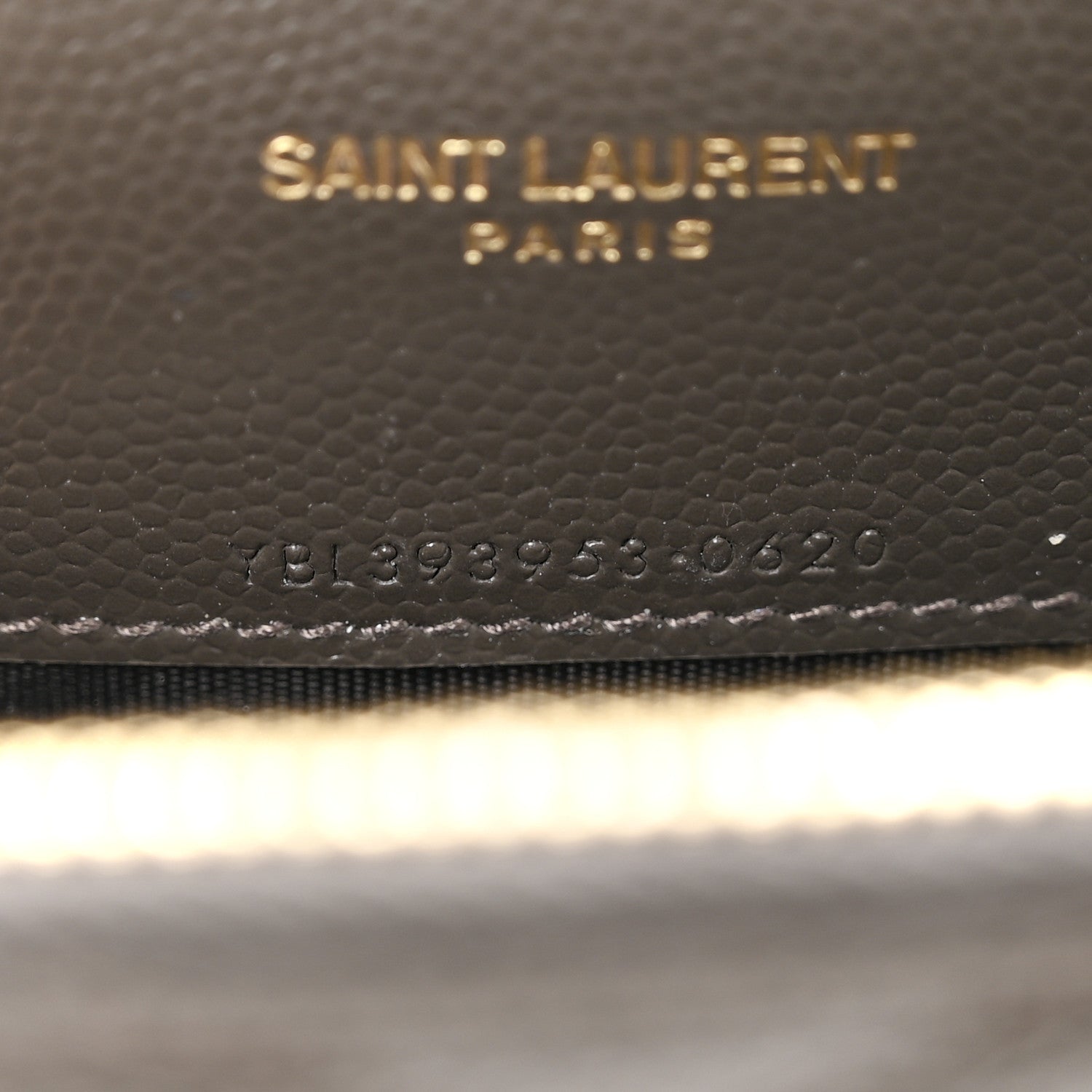 Saint Laurent Grain De Poudre Matelasse Chevron Monogram Envelope Chain Wallet Pebble 7 of 13