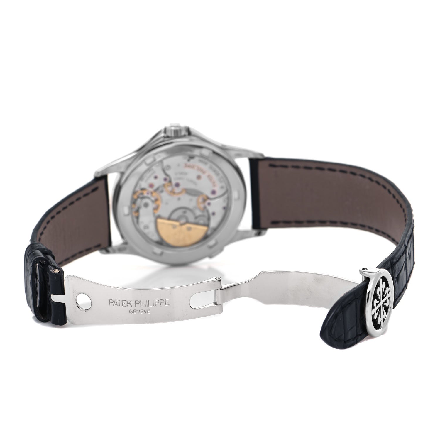 Patek Philippe 18K White Gold Alligator 37mm Complications World Time Automatic Watch 5110G-001 5 of 6